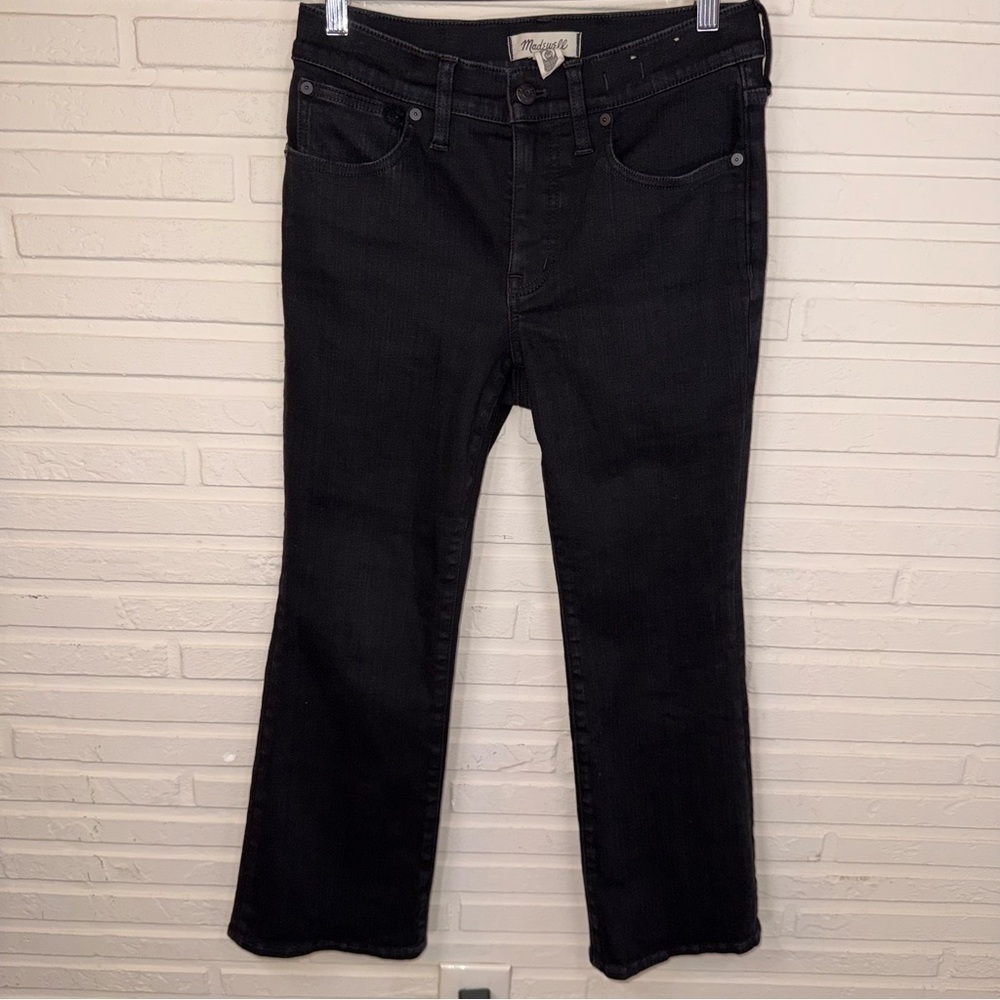 Madewell Black Mid Rise Kick Out Flare Jeans, Women’s Size 28 Petite